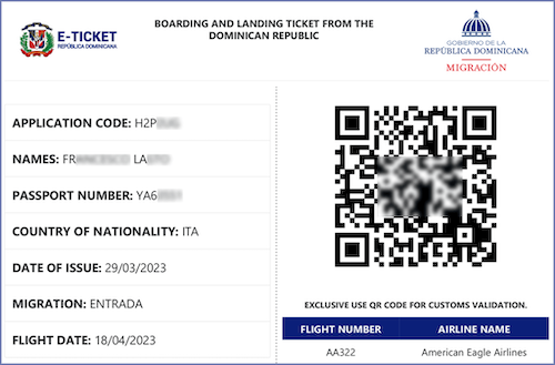 Dominican Republic e-Ticket